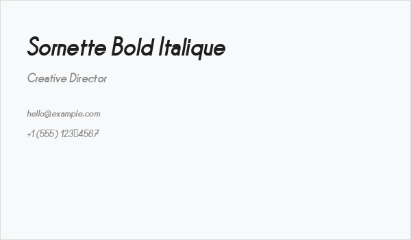 Sornette Bold Italique Business Card