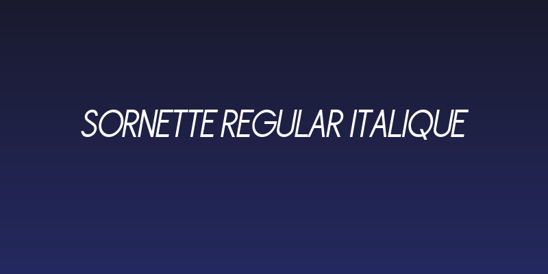 Sornette Regular Italique Social Header