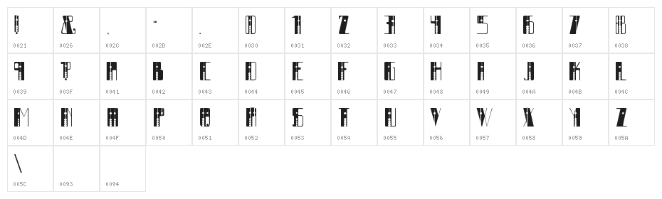 Soroban Character Map