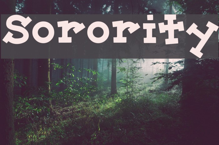 Sorority Font examples