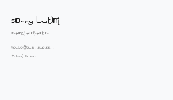 Sorry Luthi Business Card