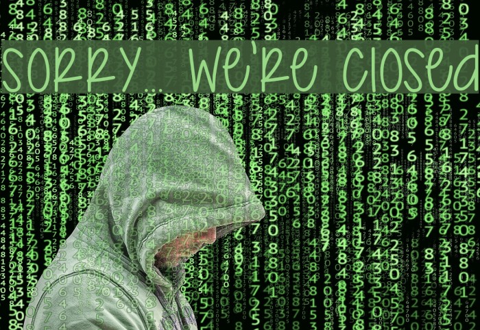 Sorry... We're Closed Example 1