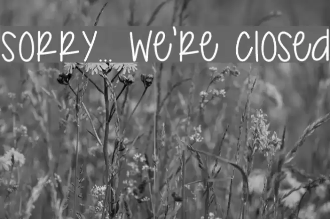 Sorry... We're Closed Font examples