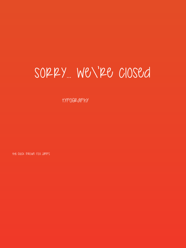 Sorry... We're Closed Poster