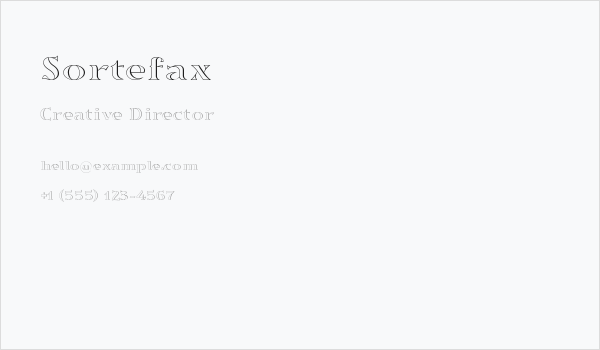 Sortefax Business Card