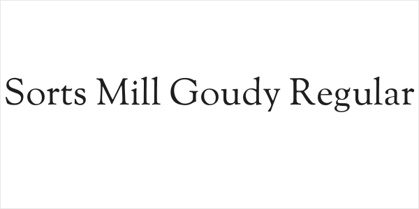 Sorts Mill Goudy Regular Logo