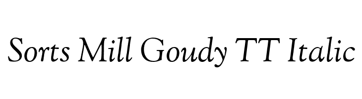 Sorts Mill Goudy TT Italic Font