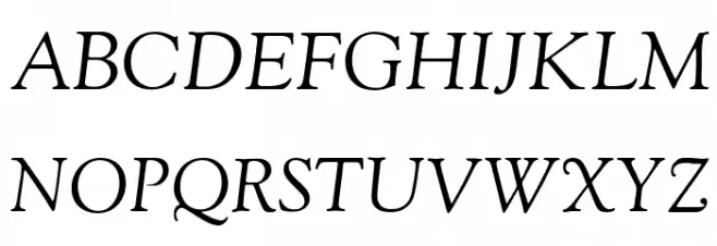 Sorts Mill Goudy TT Italic Schriftart Groß