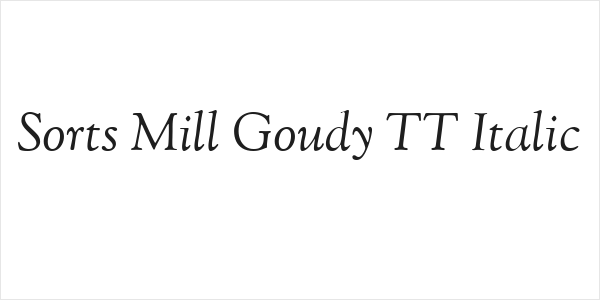 Sorts Mill Goudy TT Italic Logo