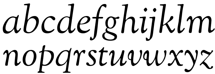 Sorts Mill Goudy TT Italic Font LOWERCASE