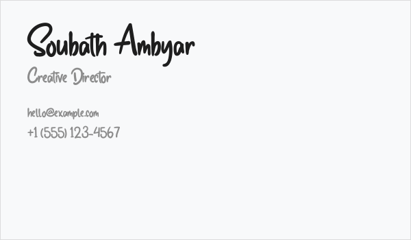 Soubath Ambyar Business Card