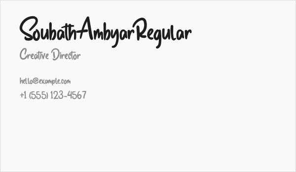 SoubathAmbyarRegular Business Card