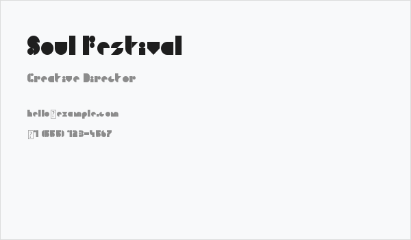 Soul Festival Business Card