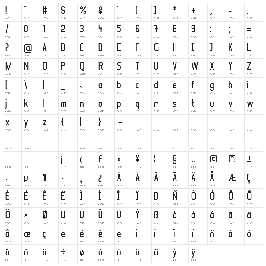 Soul Lotion Bold Character Map