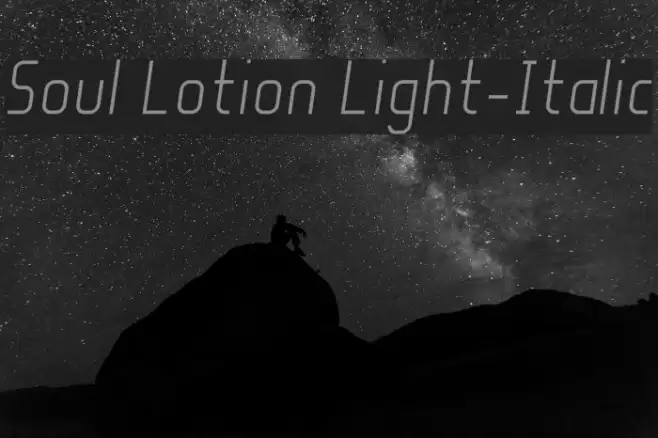 Soul Lotion Light-Italic Font examples