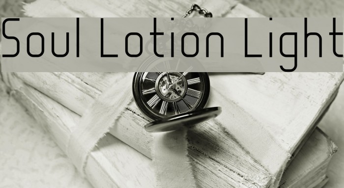 Soul Lotion Light Font examples