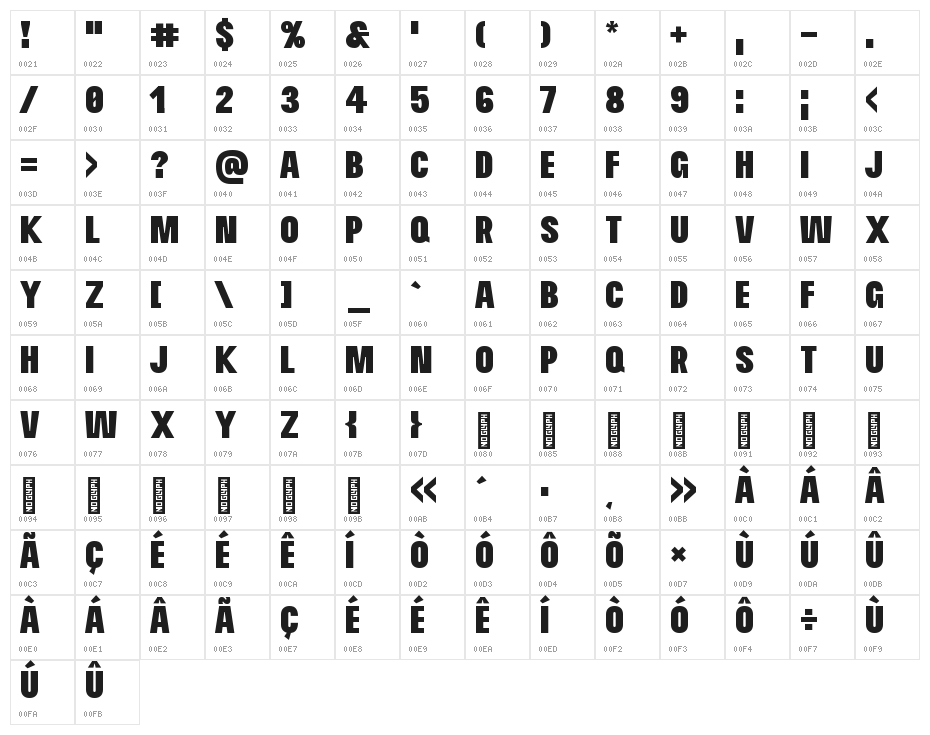Soulcraft Regular Character Map