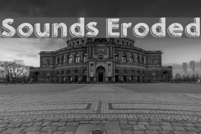 Sounds Eroded Font examples