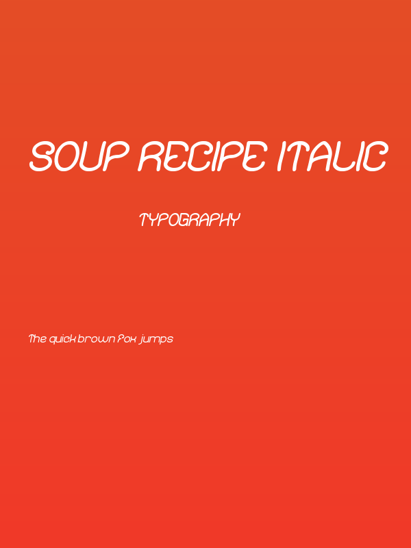 Soup Recipe Italic Poster