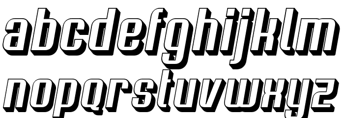 Soupertrouper 3DOblique Font LOWERCASE