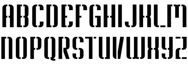 Soupertrouper Stencil Caratteri MAIUSCOLE