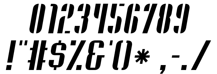 Soupertrouper StencilOblique Font OTHER CHARS