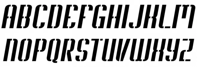 Soupertrouper StencilOblique 字体 大写