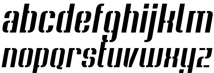 Soupertrouper StencilOblique Font LOWERCASE
