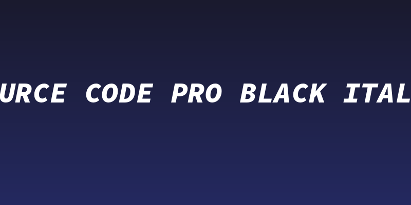 Source Code Pro Black Italic Social Header