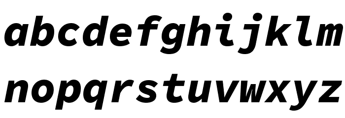 Source Code Pro Black Italic Font LOWERCASE