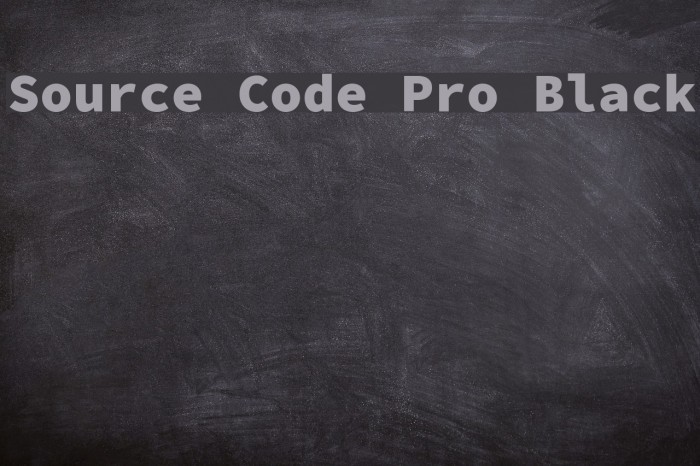 Source Code Pro Black Font examples