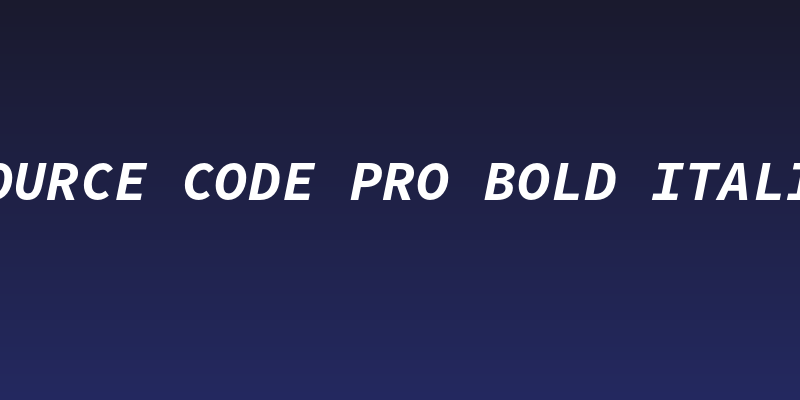 Source Code Pro Bold Italic Social Header