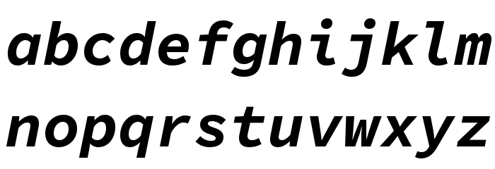 Source Code Pro Bold Italic Font LOWERCASE