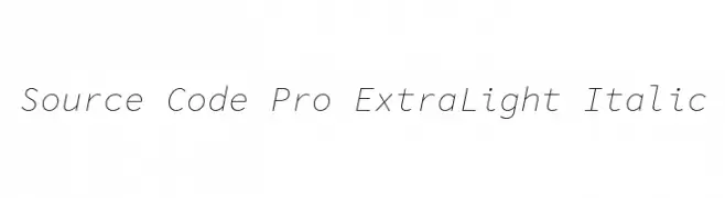 Source Code Pro ExtraLight Italic  Скачать бесплатные шрифты