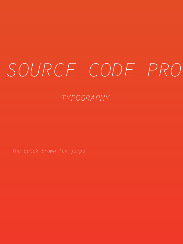 Source Code Pro ExtraLight Italic Poster