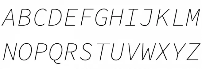 Source Code Pro ExtraLight Italic Font Litere mari