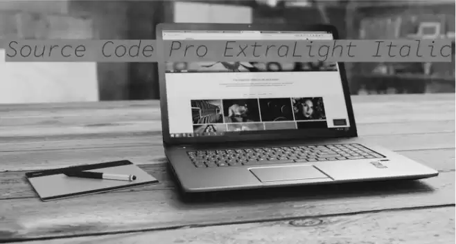 Source Code Pro ExtraLight Italic Font examples