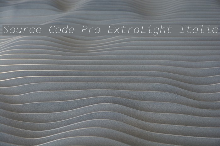 Source Code Pro ExtraLight Italic Font examples