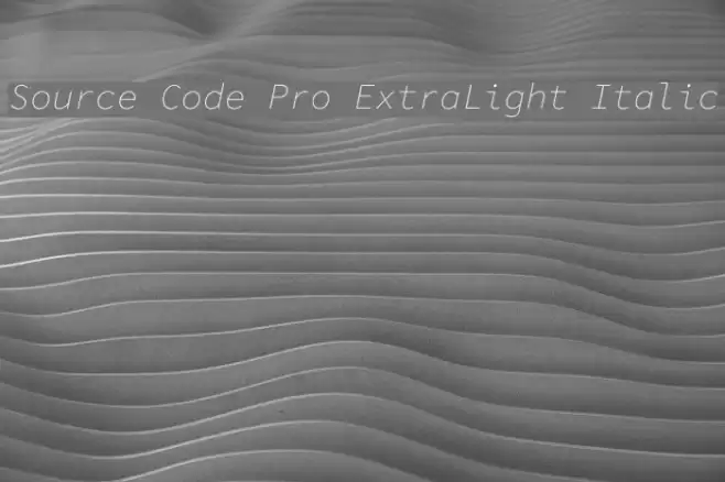 Source Code Pro ExtraLight Italic Font examples