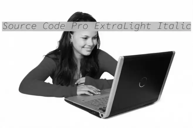 Source Code Pro ExtraLight Italic Font examples