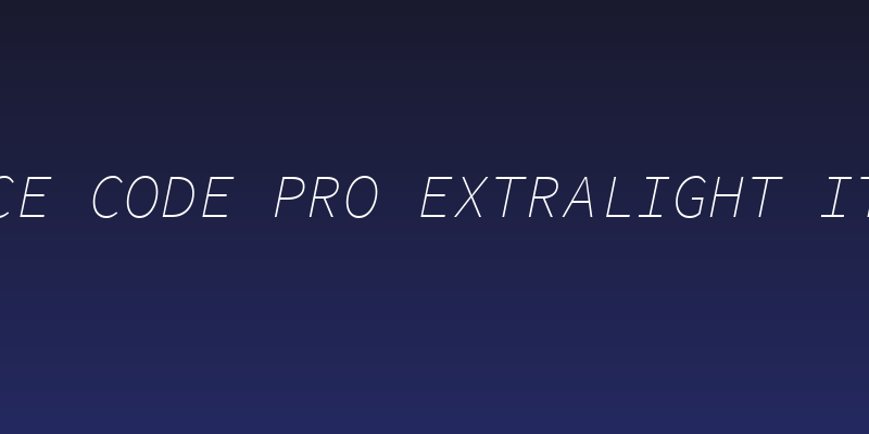Source Code Pro ExtraLight Italic Social Header