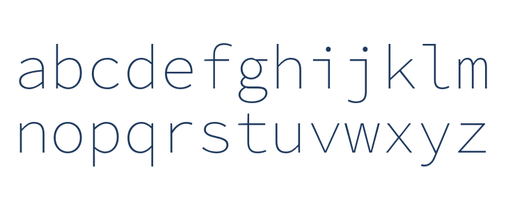 Source Code Pro ExtraLight Lowercase