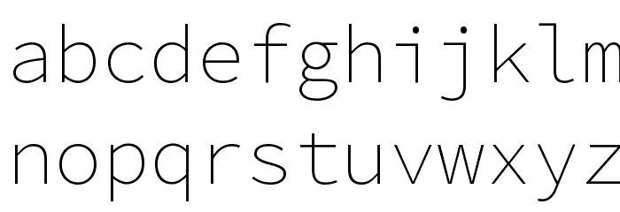 Source Code Pro ExtraLight Font LOWERCASE