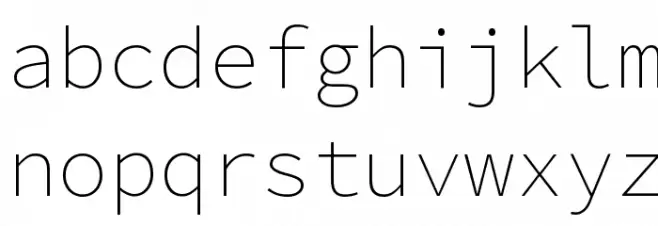 Source Code Pro ExtraLight Schriftart Kleinbuchstaben