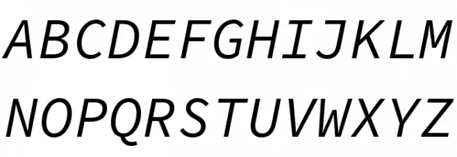 Source Code Pro Italic Caratteri MAIUSCOLE
