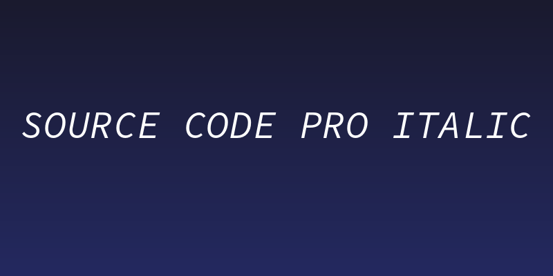 Source Code Pro Italic Social Header