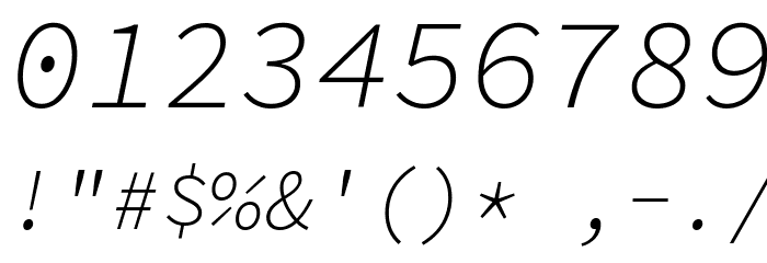 Source Code Pro Light Italic Schriftart Anderer Schreiben