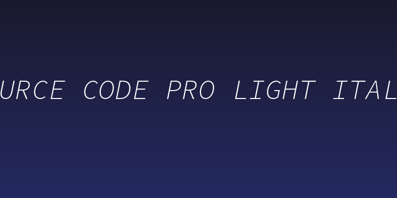 Source Code Pro Light Italic Social Header