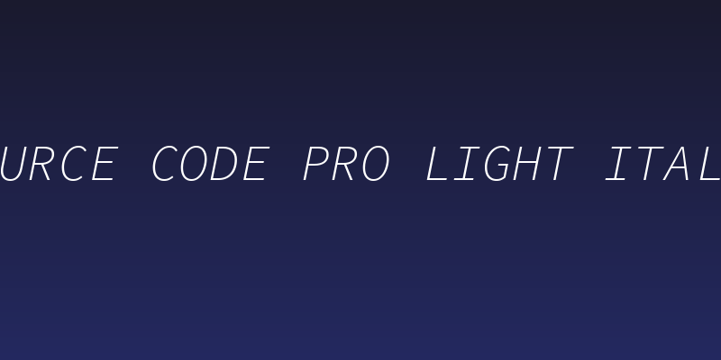 Source Code Pro Light Italic Social Header