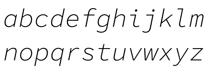 Source Code Pro Light Italic Schriftart Kleinbuchstaben